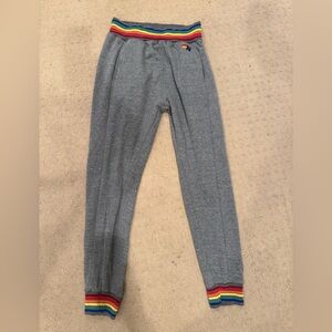 Aviator Nation Rainbow Rib Gray Sweatpants, GREAT PRE-OWNED CONDITION!